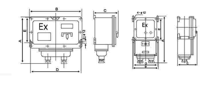 防爆電磁啟動(dòng)器外形安裝尺寸：.jpg